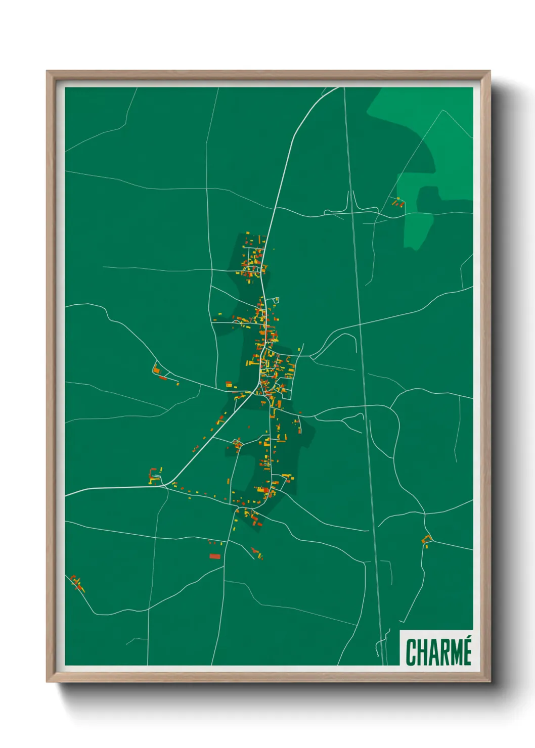 Une affiche de carte sur Charmé