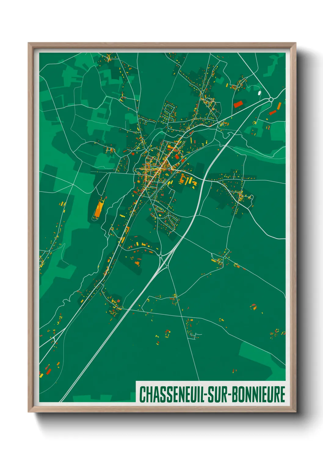 Une affiche de carte sur Chasseneuil-sur-Bonnieure