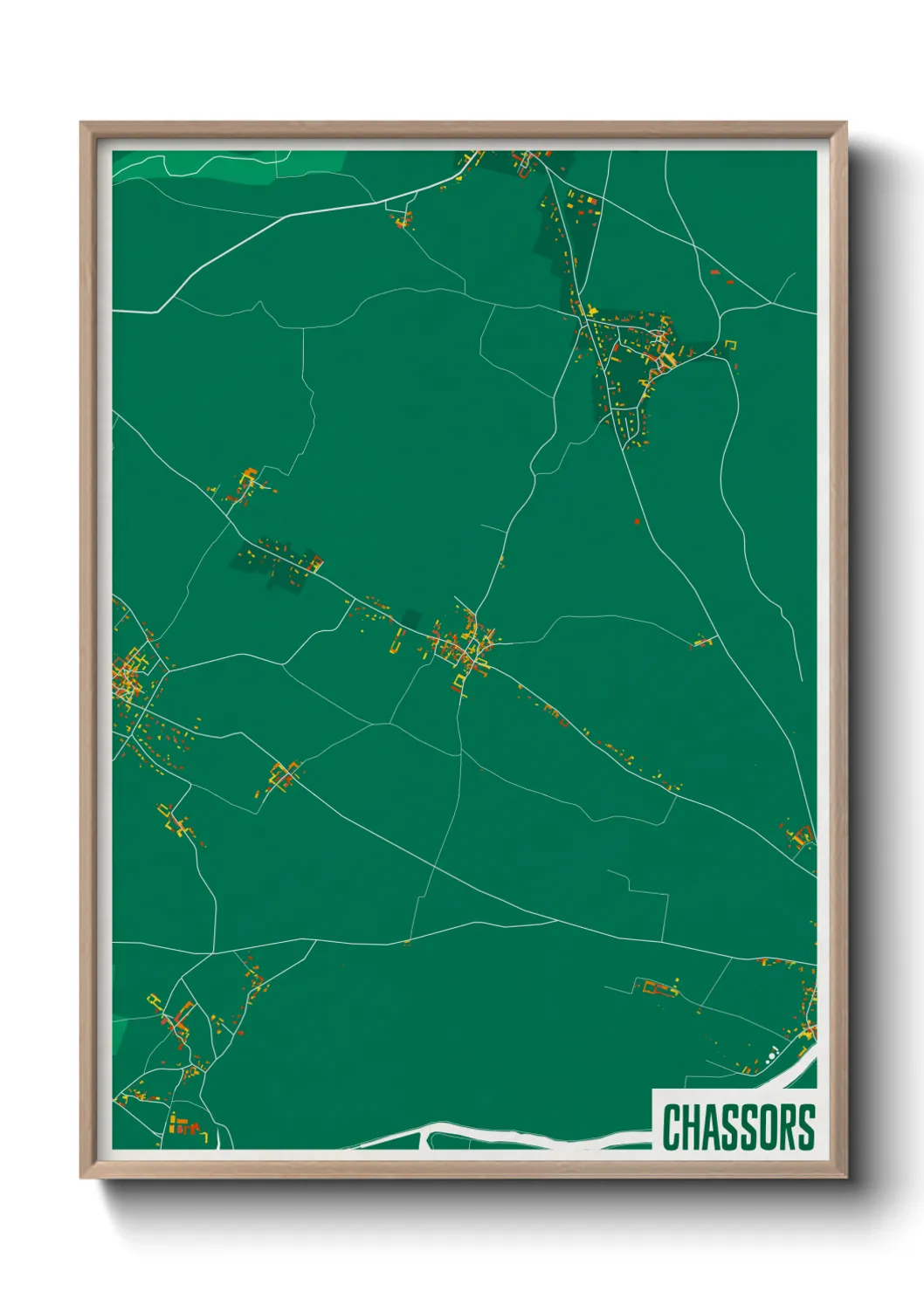 Une affiche de carte sur Chassors