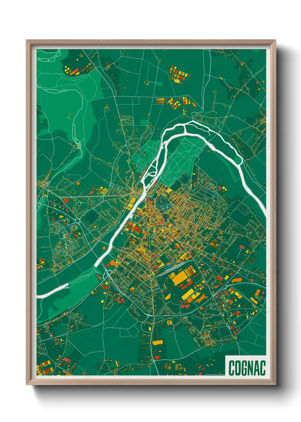 Une affiche de carte sur Cognac