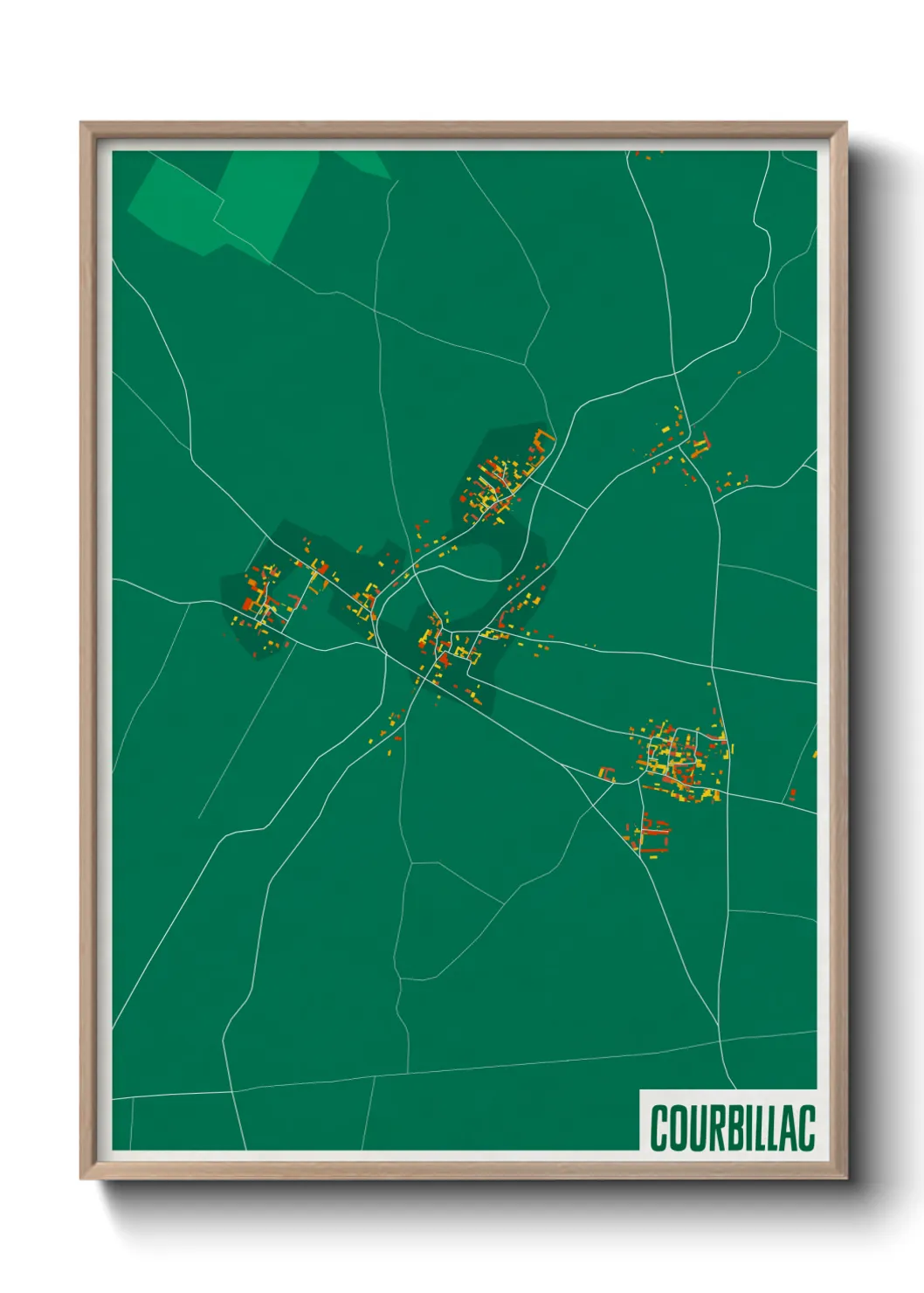 Une affiche de carte sur Courbillac