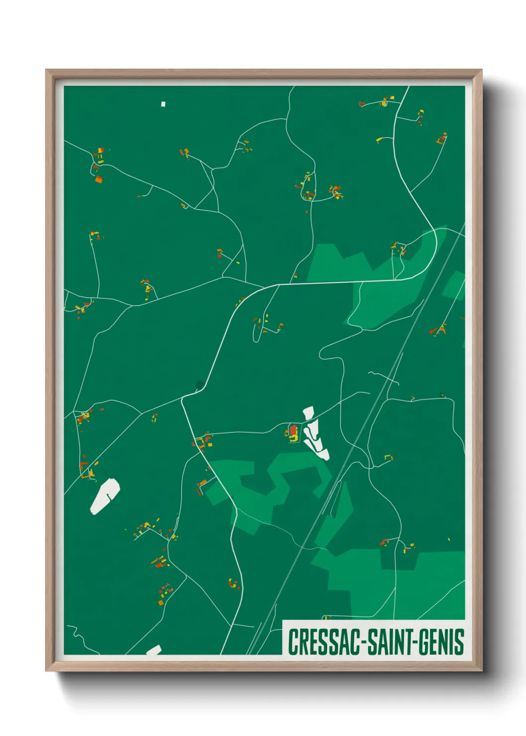 Une affiche de carte sur Cressac-Saint-Genis