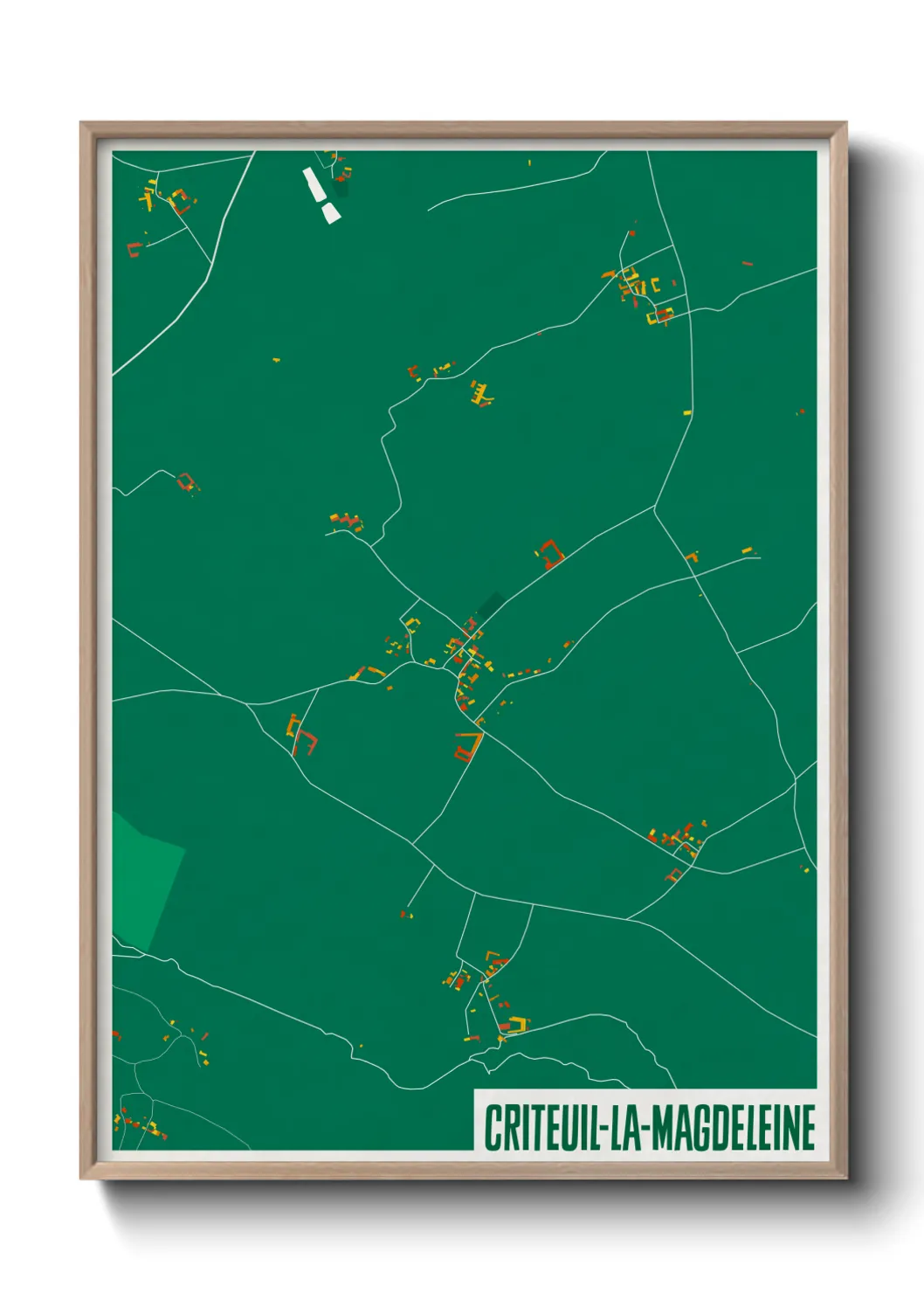 Une affiche de carte sur Criteuil-la-Magdeleine
