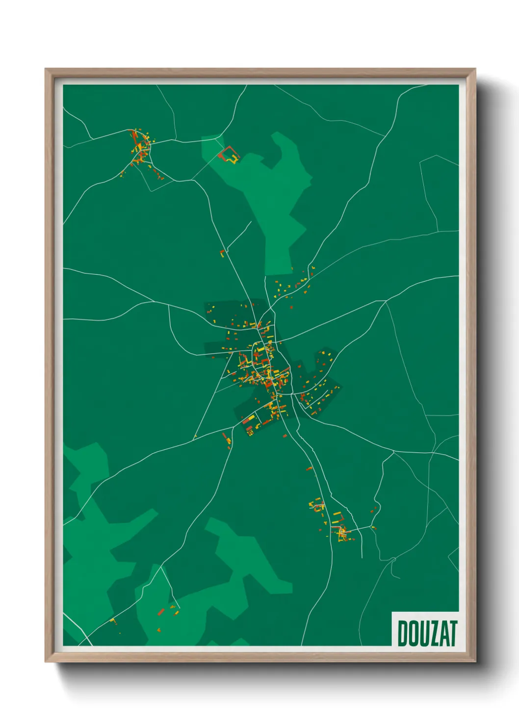 Une affiche de carte sur Douzat