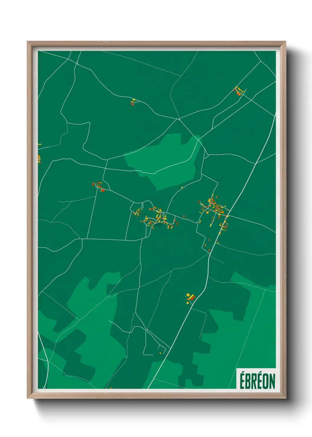 Une affiche de carte sur Ébréon