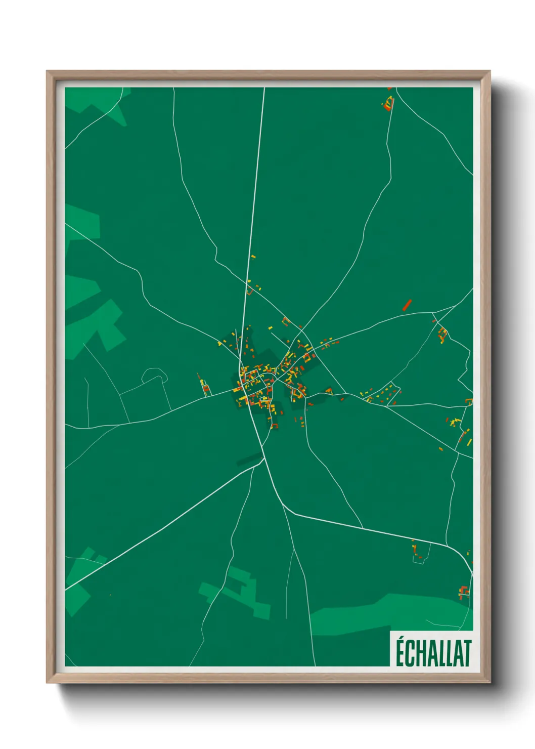 Une affiche de carte sur Échallat