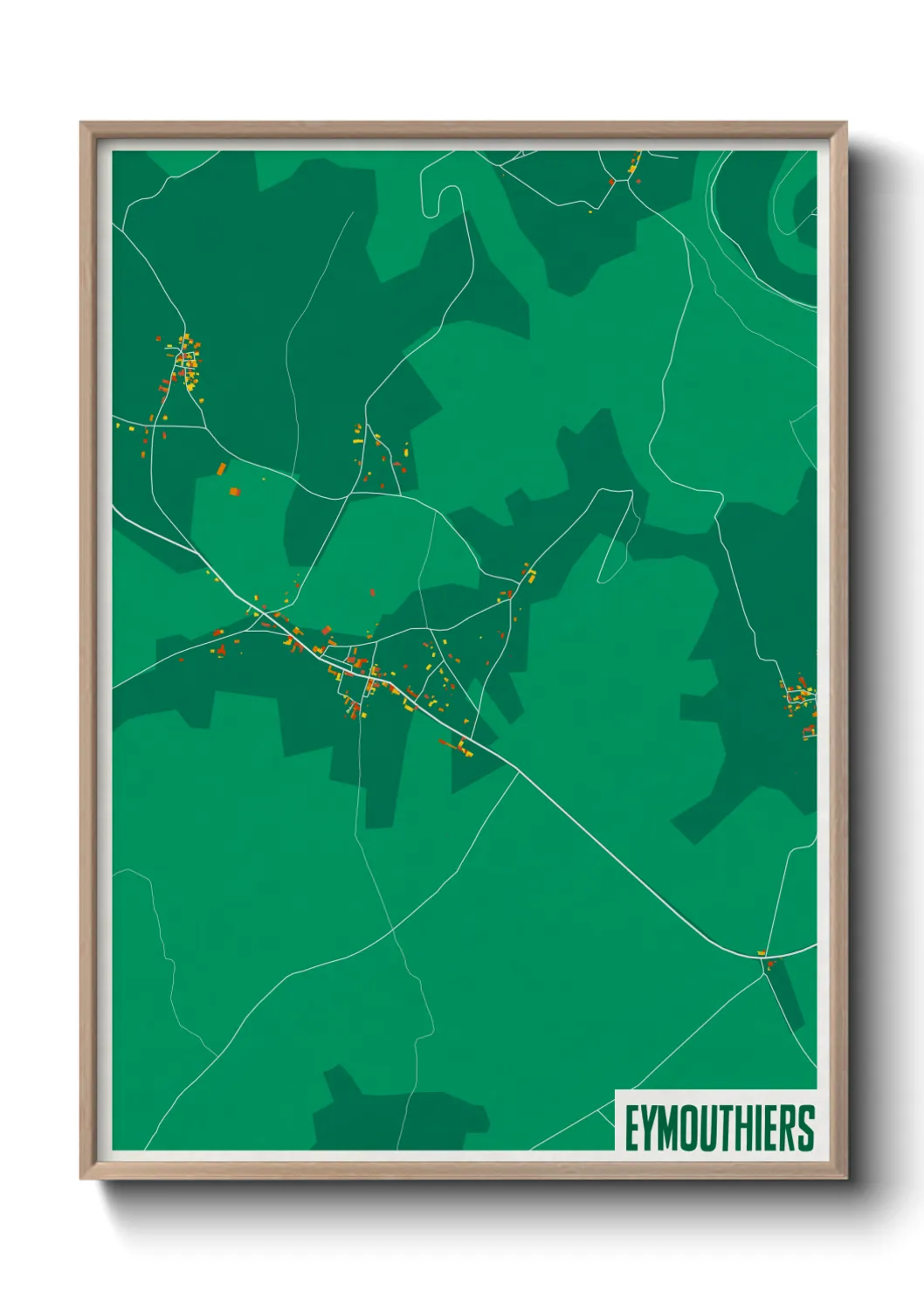 Une affiche de carte sur Eymouthiers