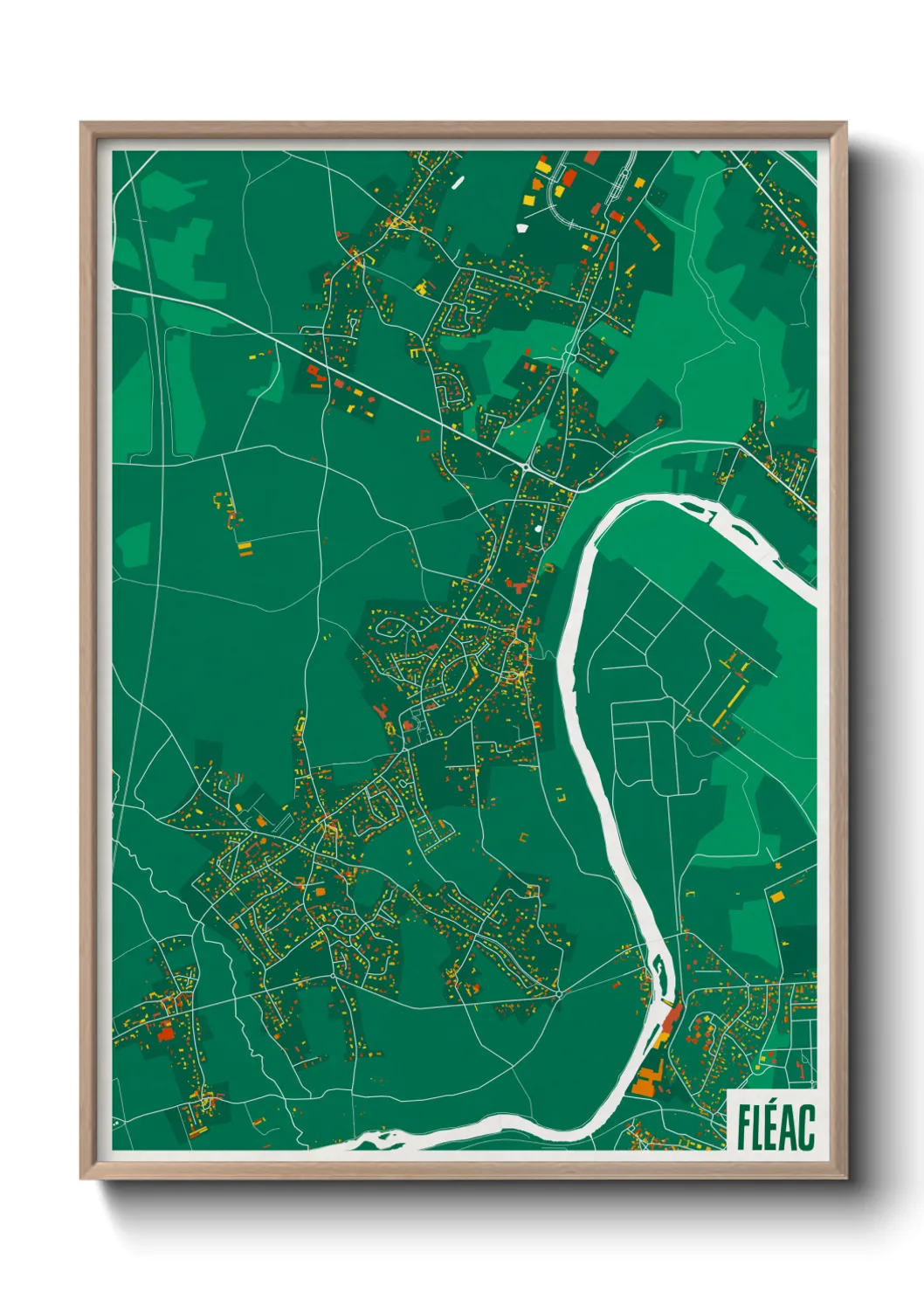 Une affiche de carte sur Fléac