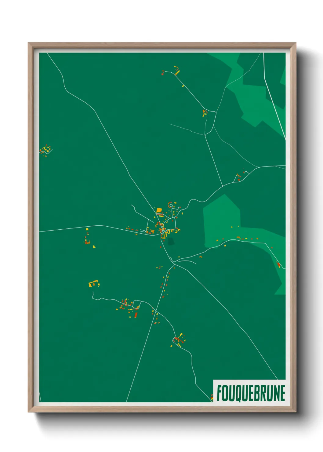 Une affiche de carte sur Fouquebrune