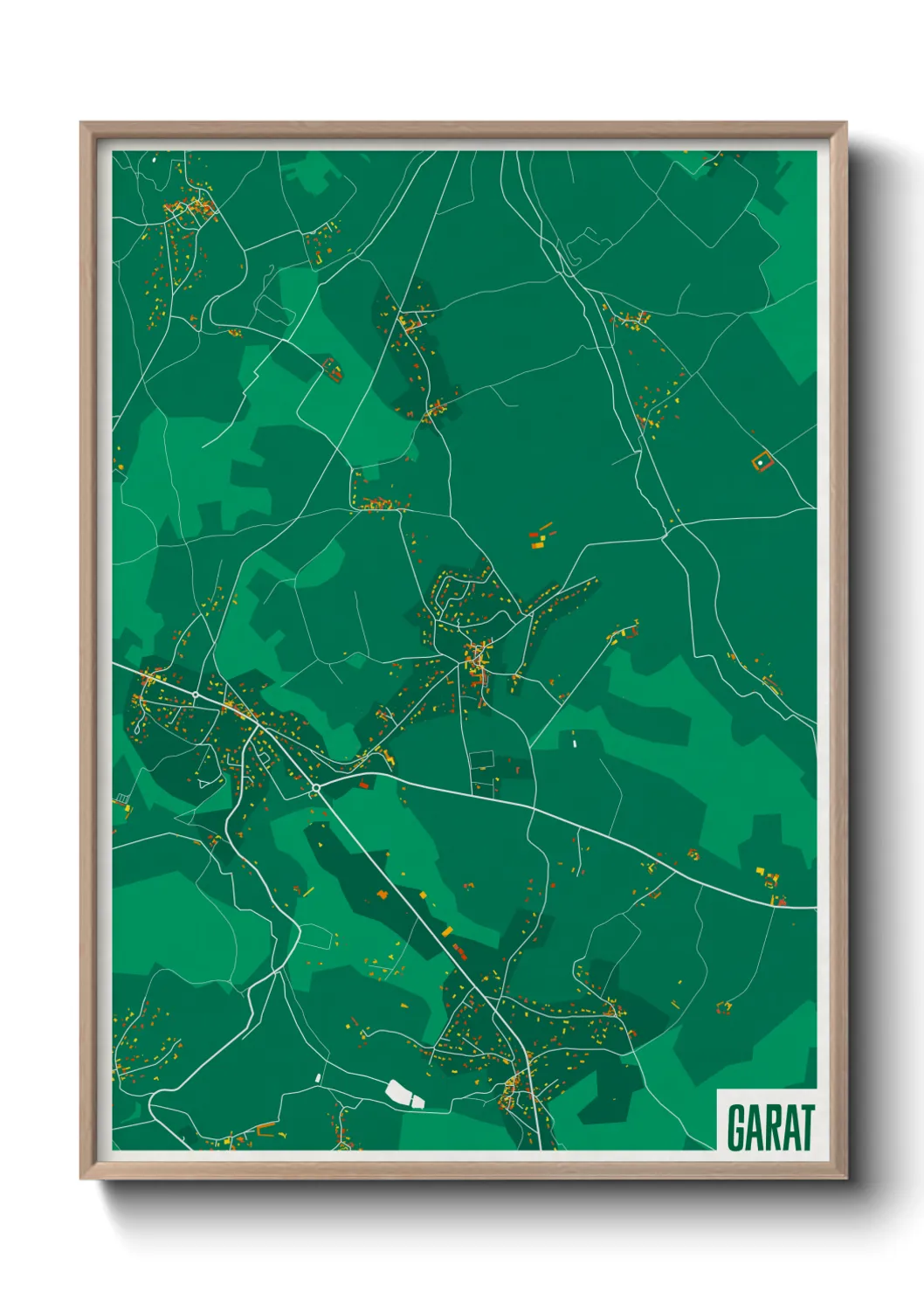 Une affiche de carte sur Garat