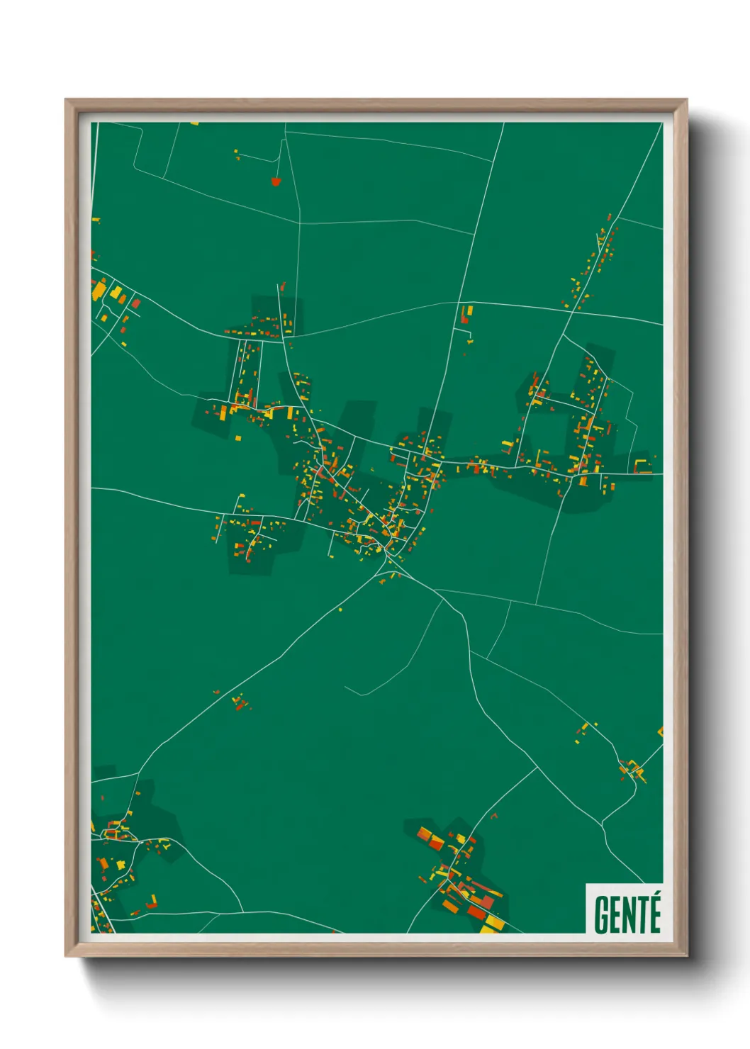 Une affiche de carte sur Genté