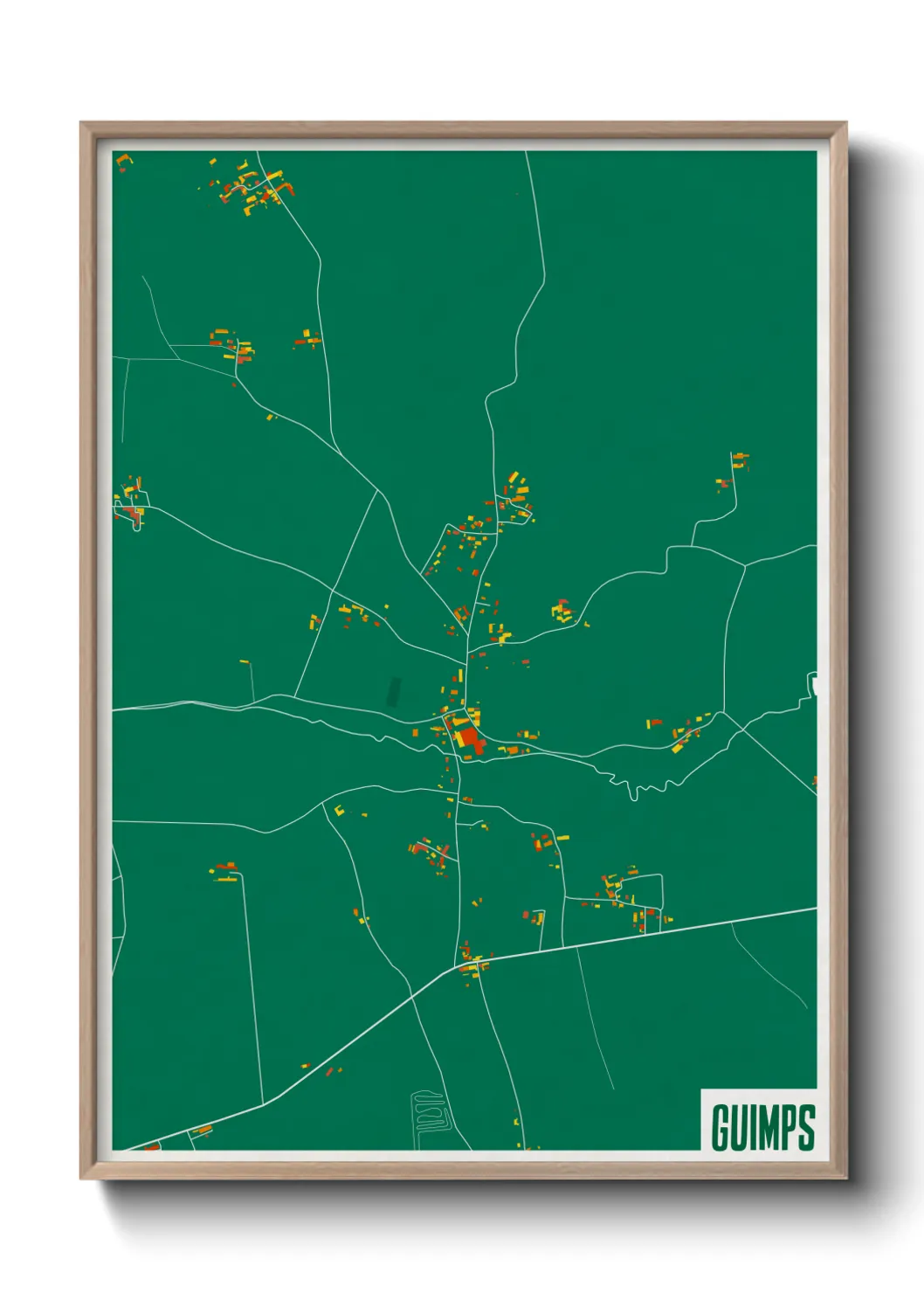 Une affiche de carte sur Guimps