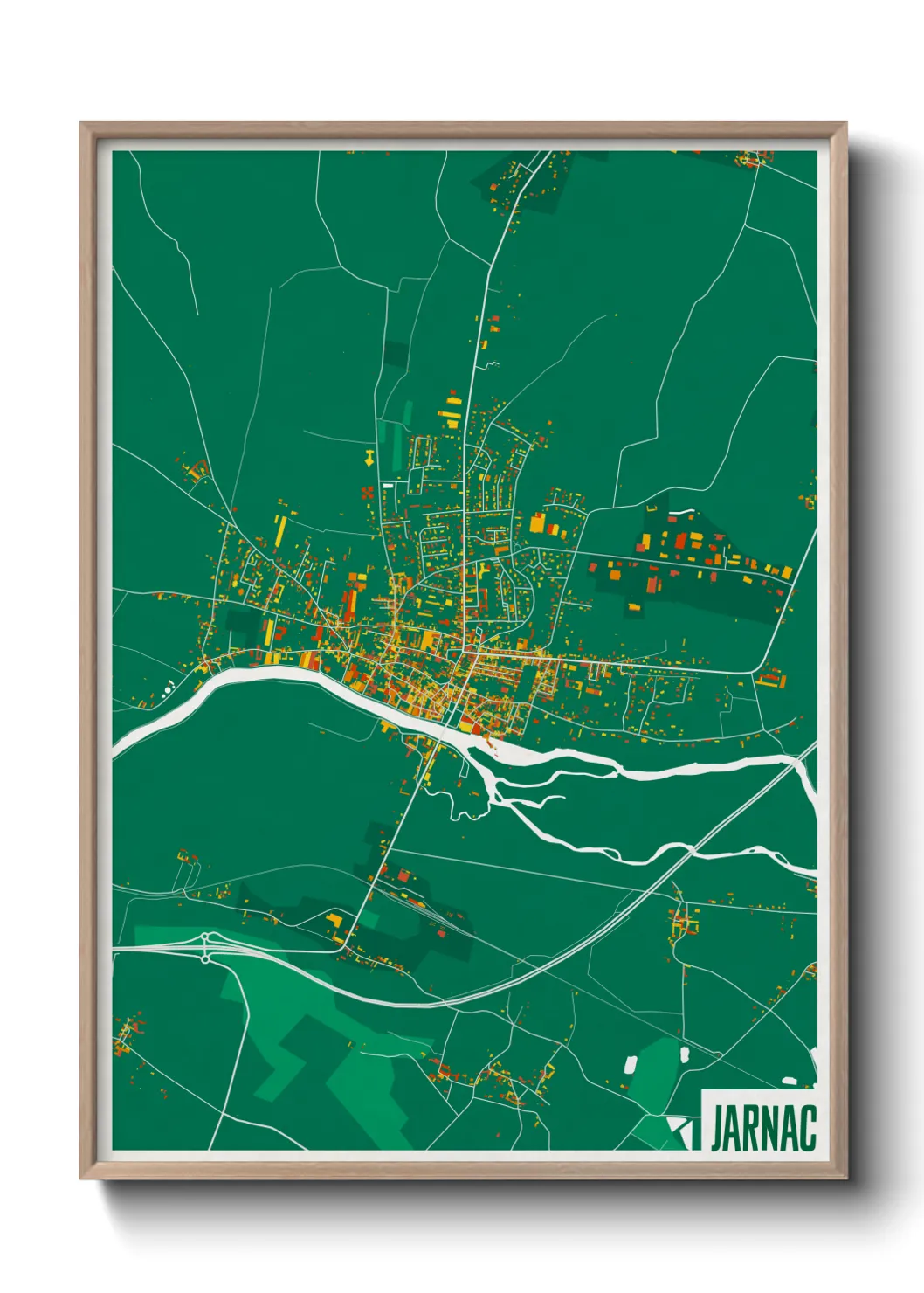 Une affiche de carte sur Jarnac