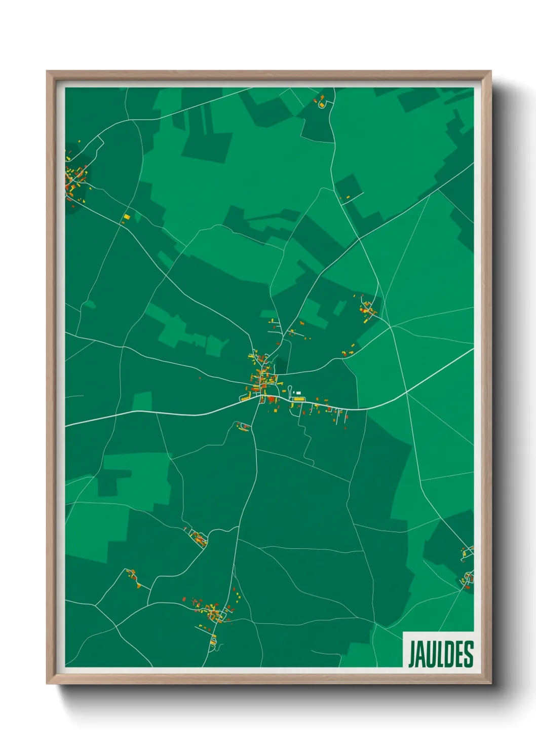 Une affiche de carte sur Jauldes
