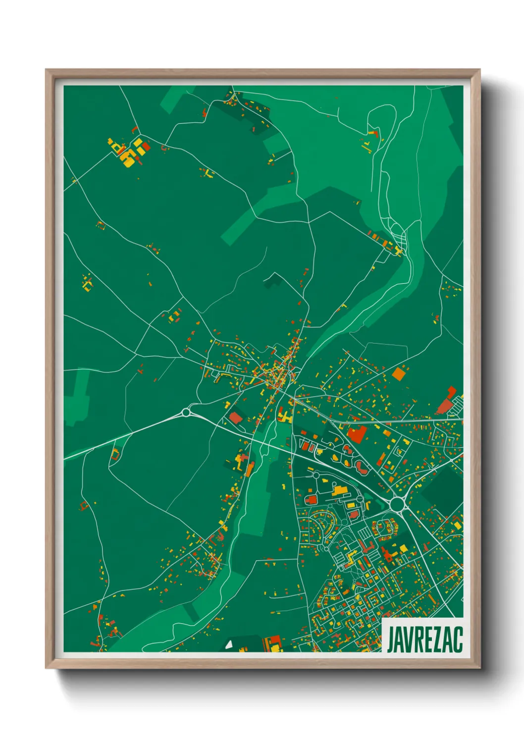 Une affiche de carte sur Javrezac