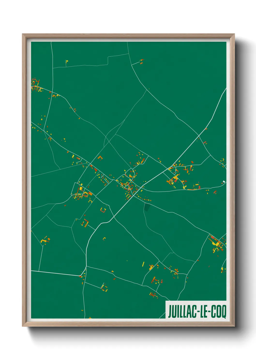 Une affiche de carte sur Juillac-le-Coq