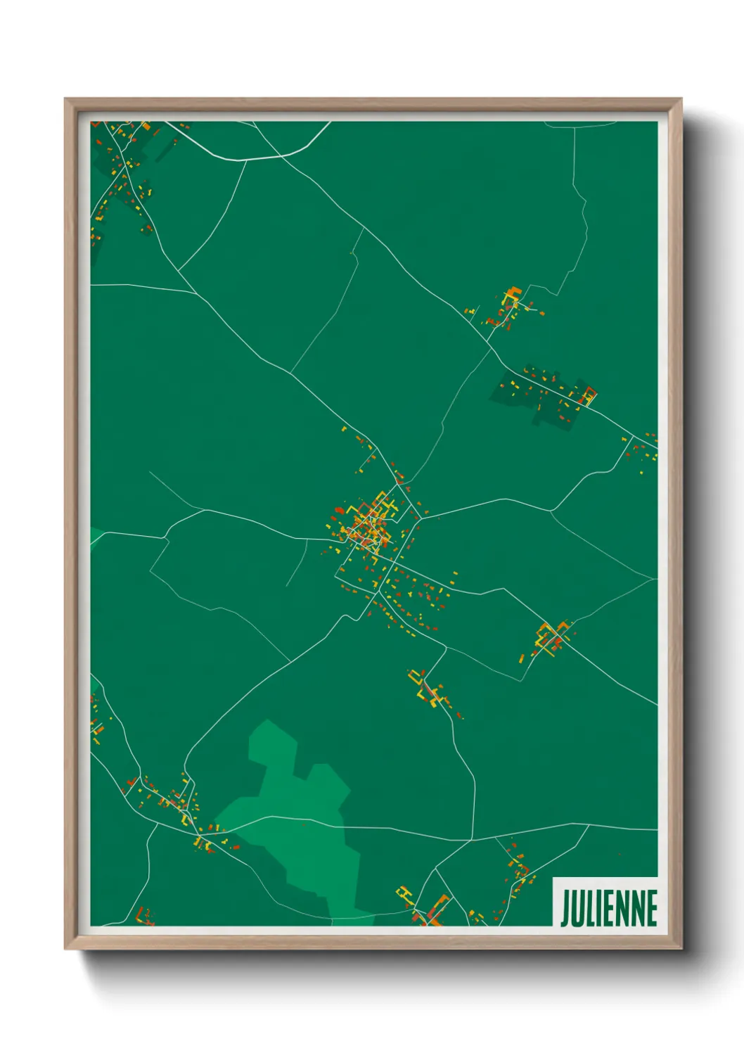 Une affiche de carte sur Julienne