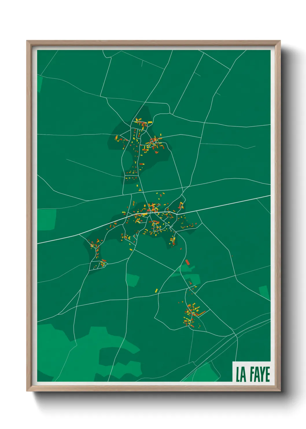 Une affiche de carte sur La Faye