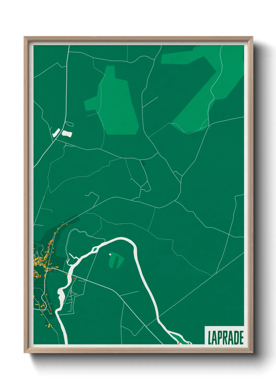 Une affiche de carte sur Laprade