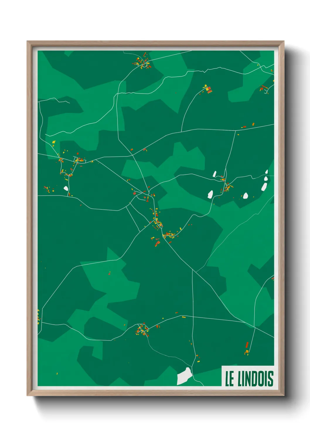 Une affiche de carte sur Le Lindois