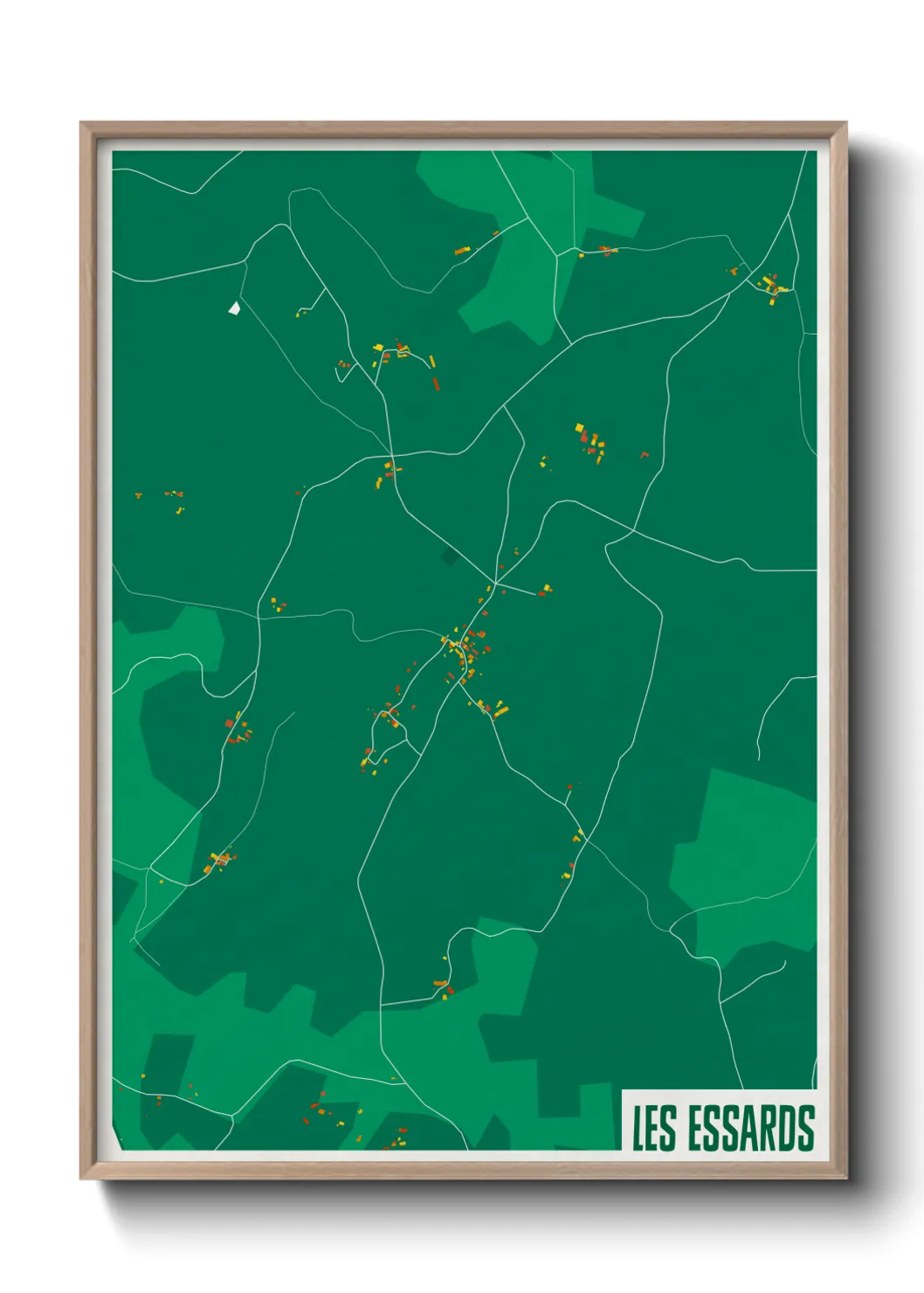 Une affiche de carte sur Les Essards