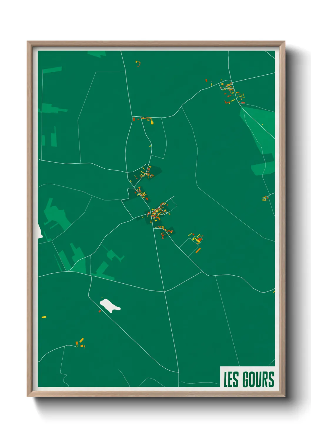 Une affiche de carte sur Les Gours