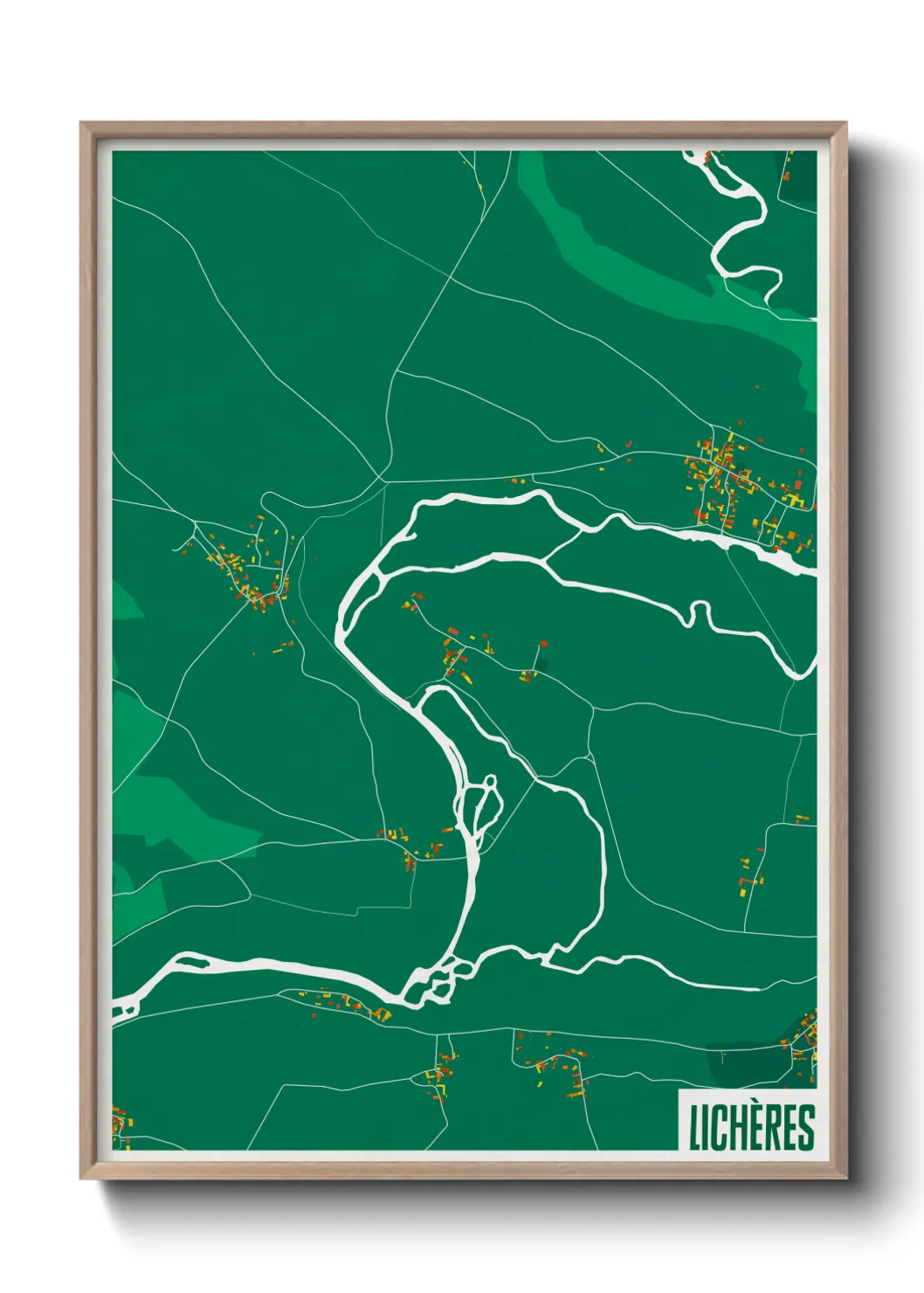 Une affiche de carte sur Lichères