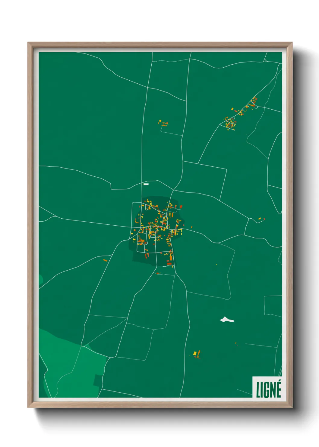 Une affiche de carte sur Ligné
