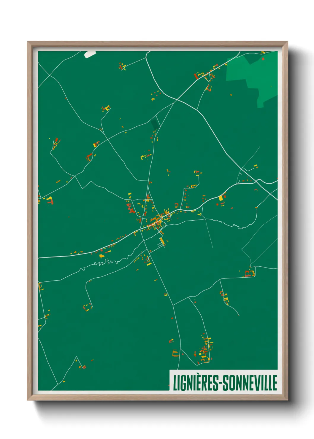 Une affiche de carte sur Lignières-Sonneville