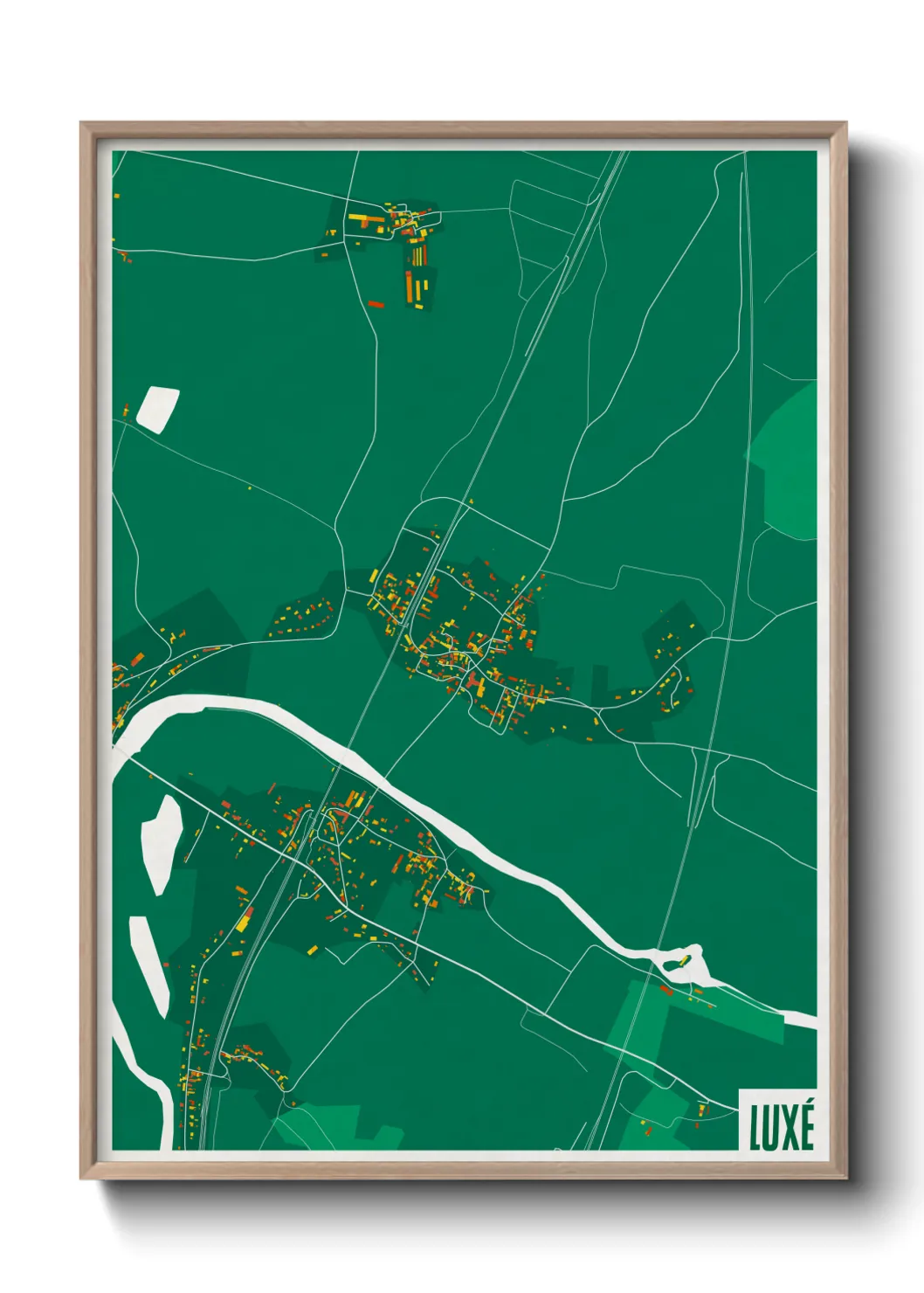 Une affiche de carte sur Luxé