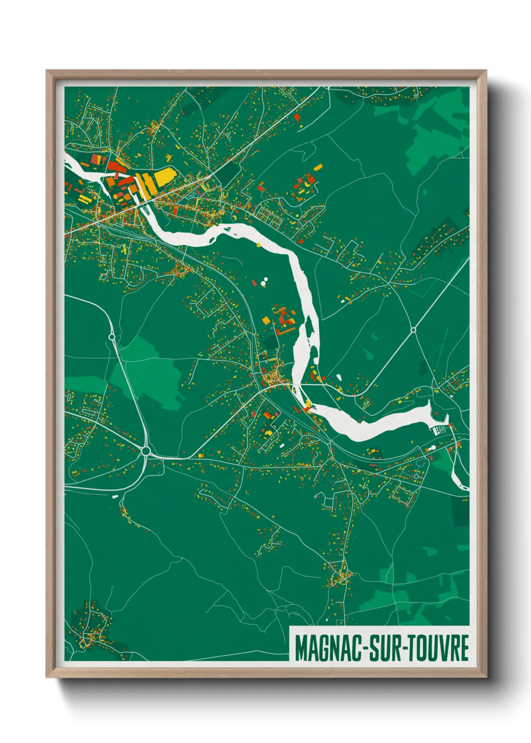 Une affiche de carte sur Magnac-sur-Touvre
