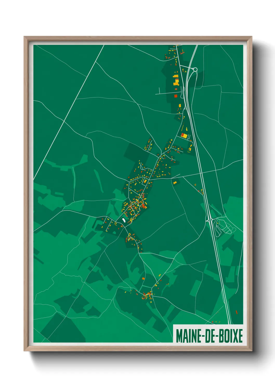 Une affiche de carte sur Maine-de-Boixe