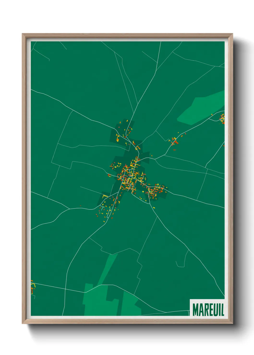 Une affiche de carte sur Mareuil