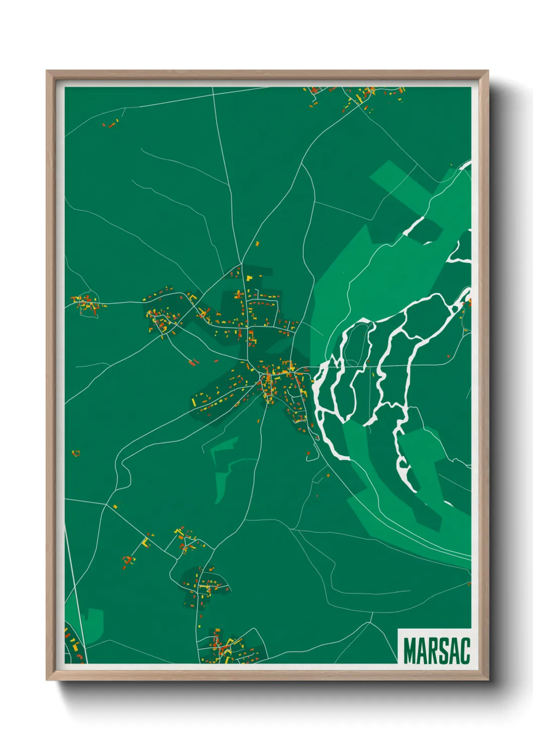 Une affiche de carte sur Marsac