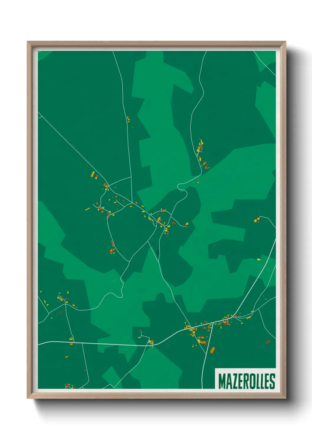 Une affiche de carte sur Mazerolles