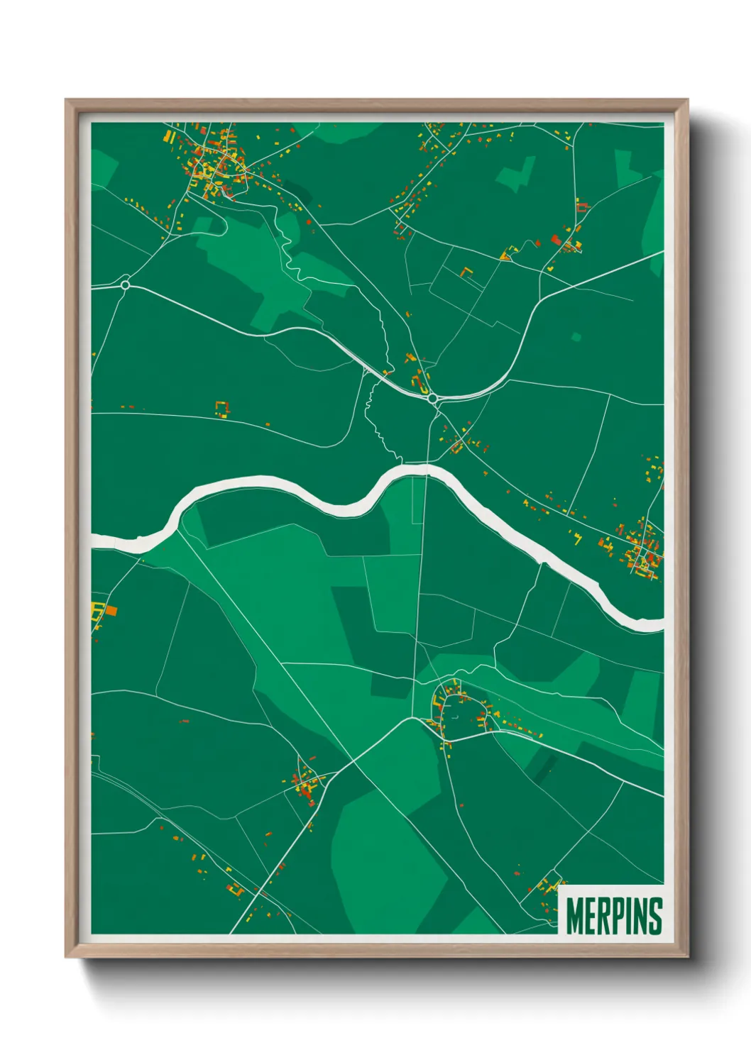 Une affiche de carte sur Merpins