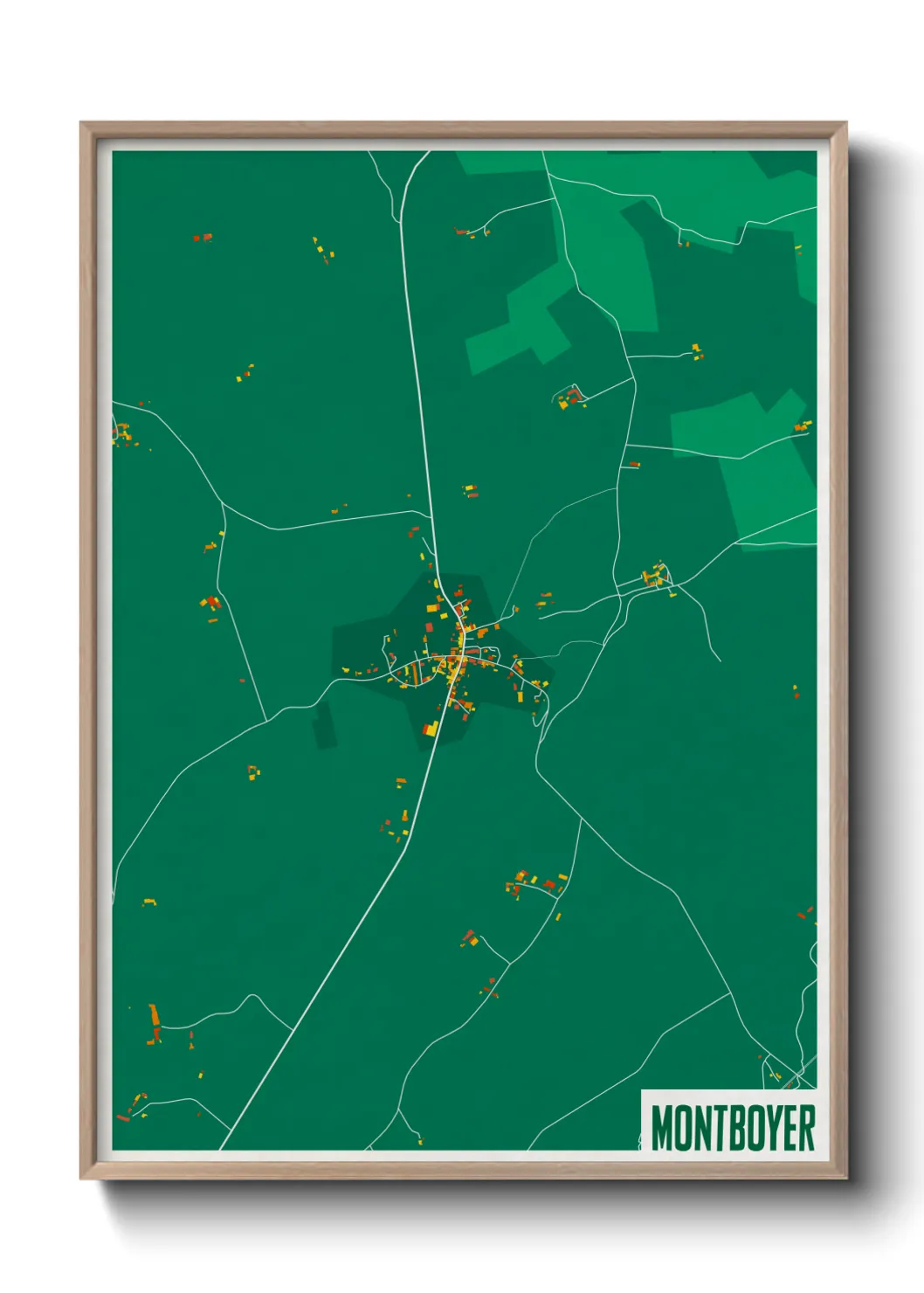 Une affiche de carte sur Montboyer