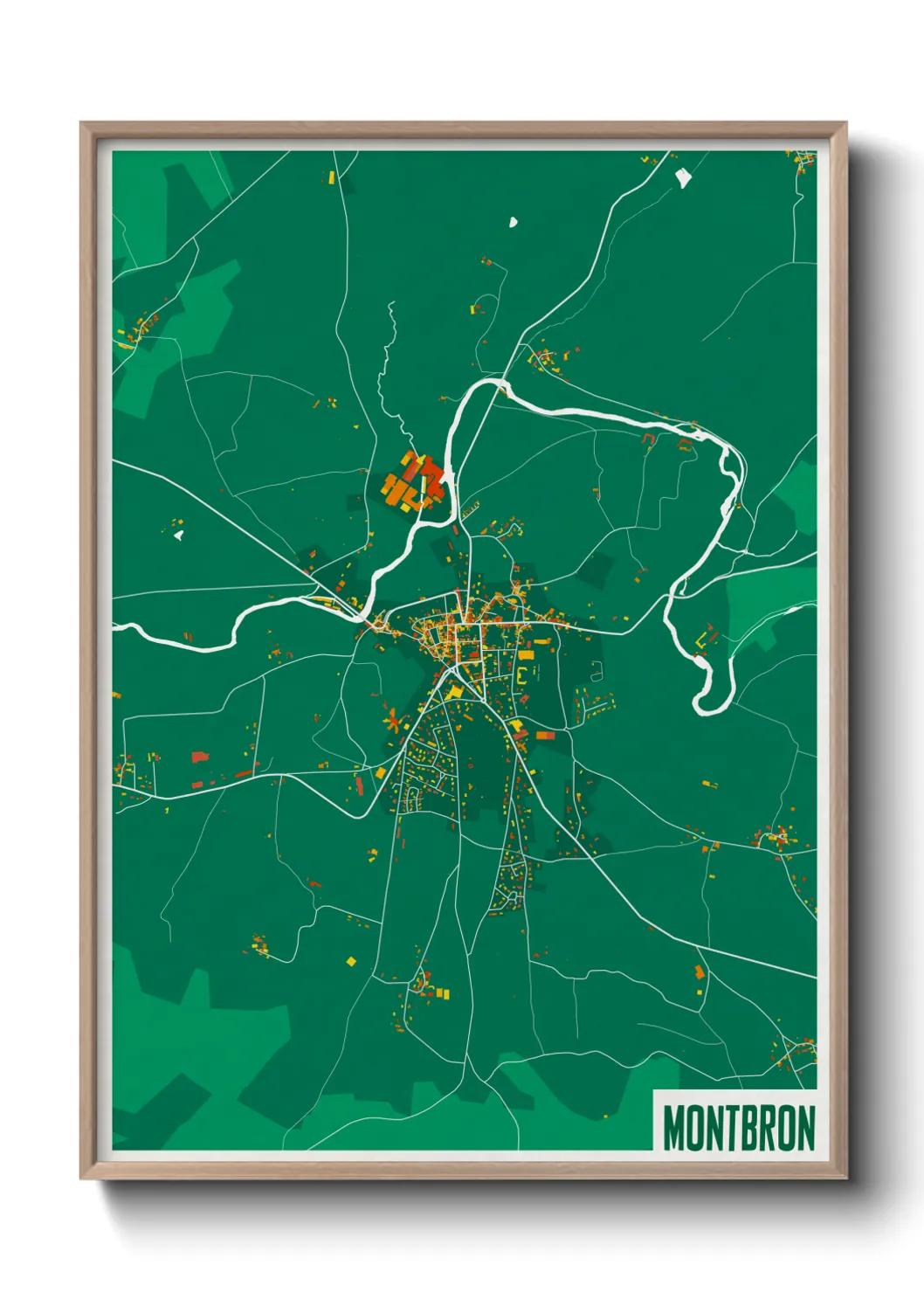 Une affiche de carte sur Montbron