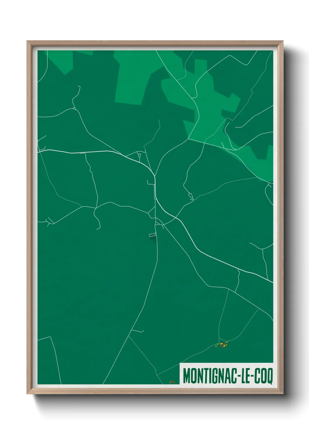 Une affiche de carte sur Montignac-le-Coq