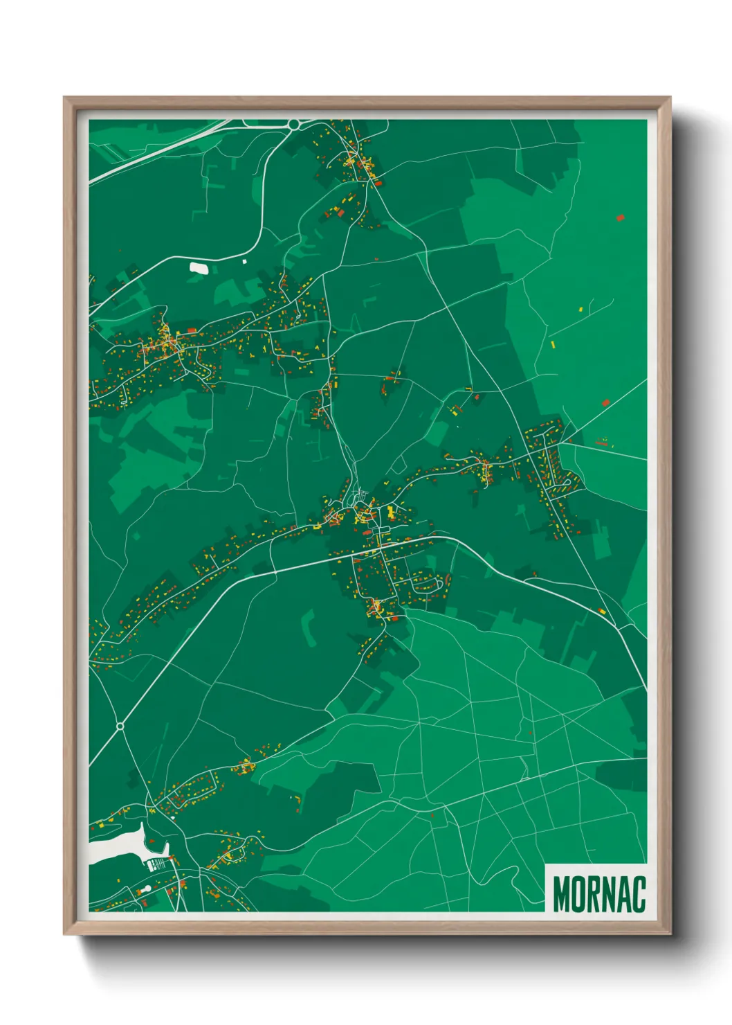 Une affiche de carte sur Mornac