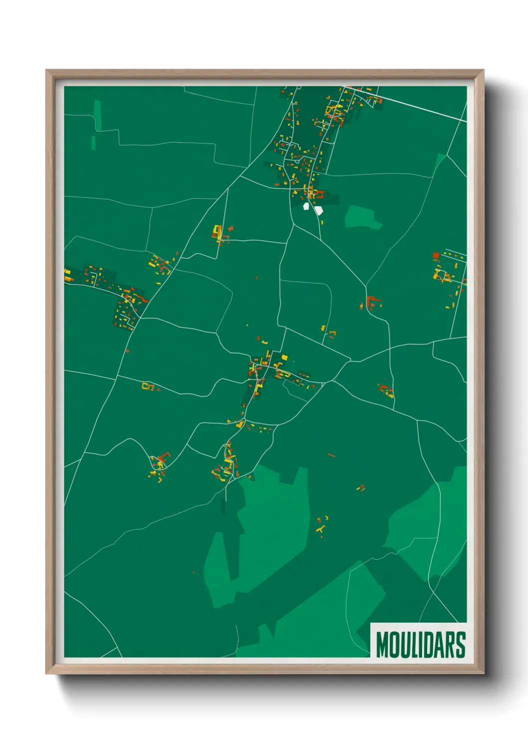 Une affiche de carte sur Moulidars