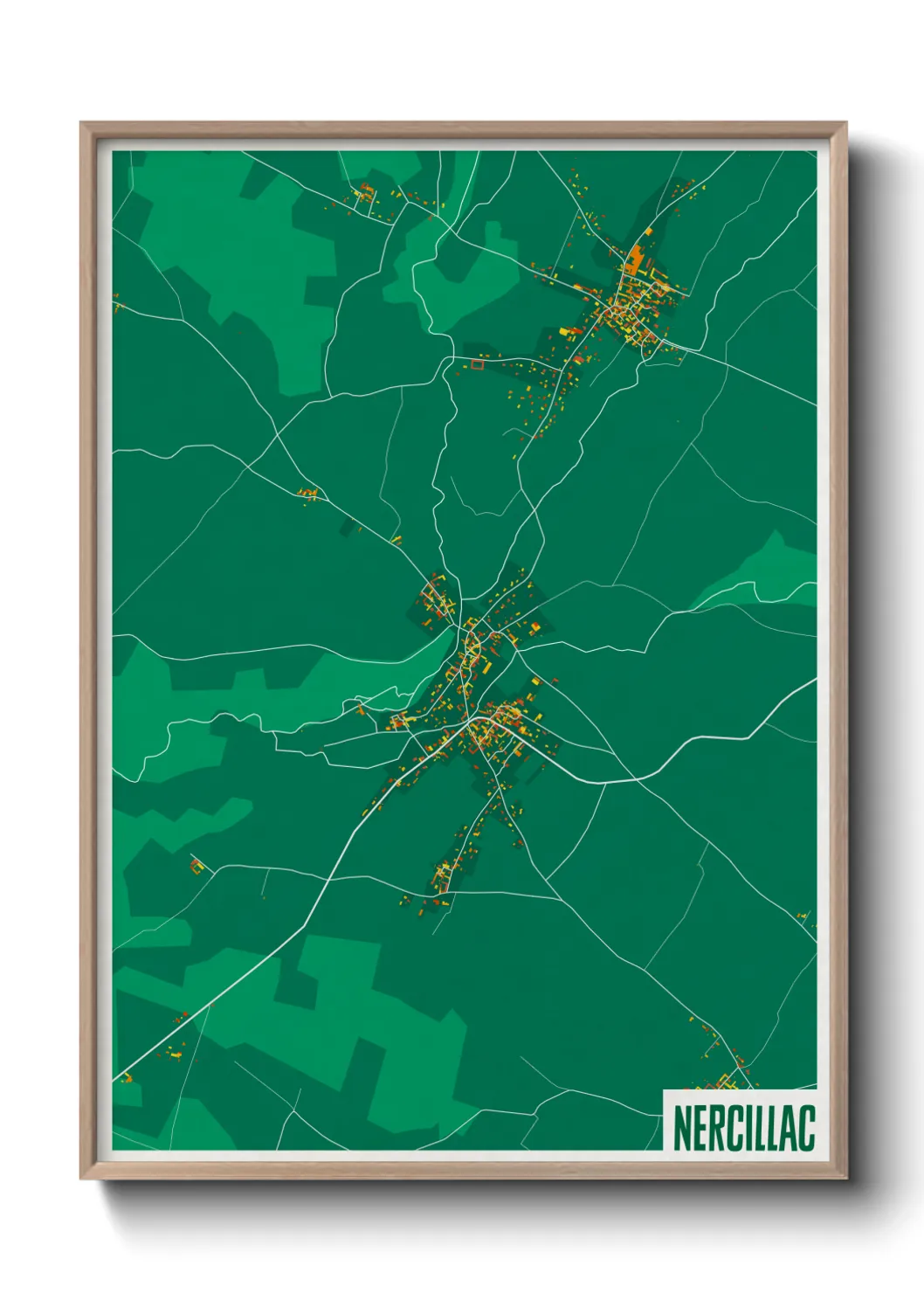 Une affiche de carte sur Nercillac