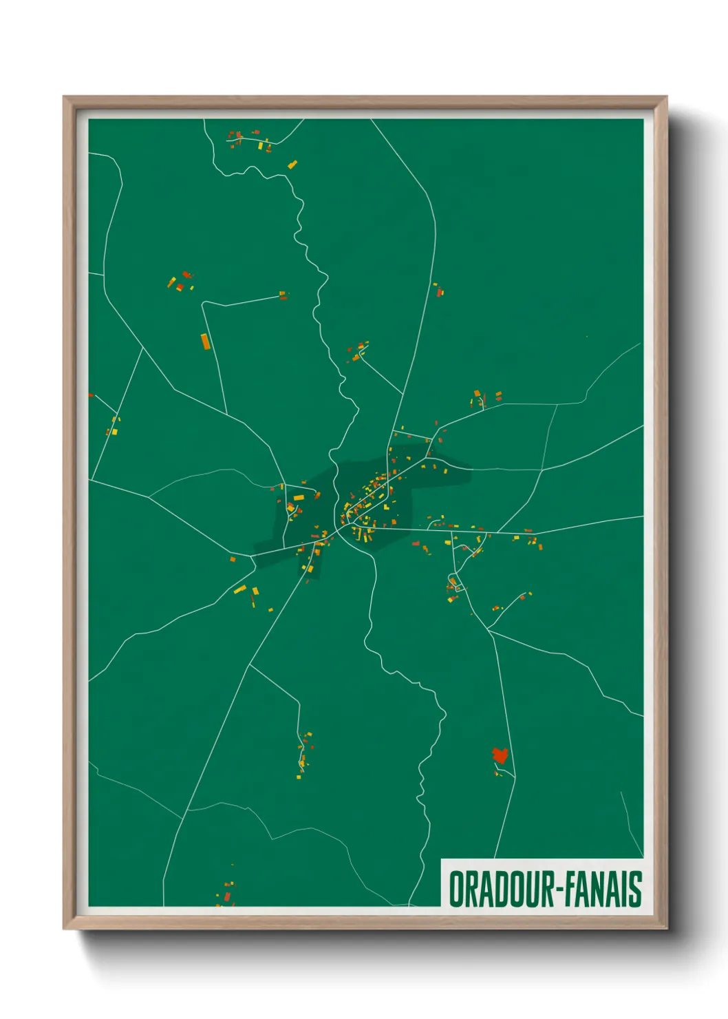 Une affiche de carte sur Oradour-Fanais