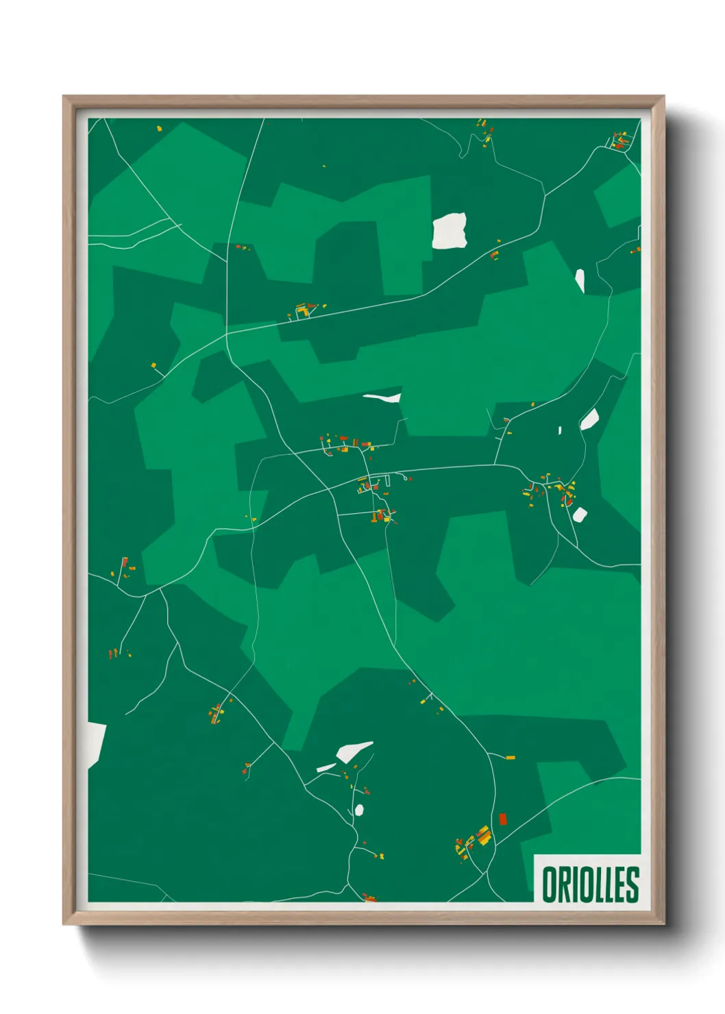 Une affiche de carte sur Oriolles