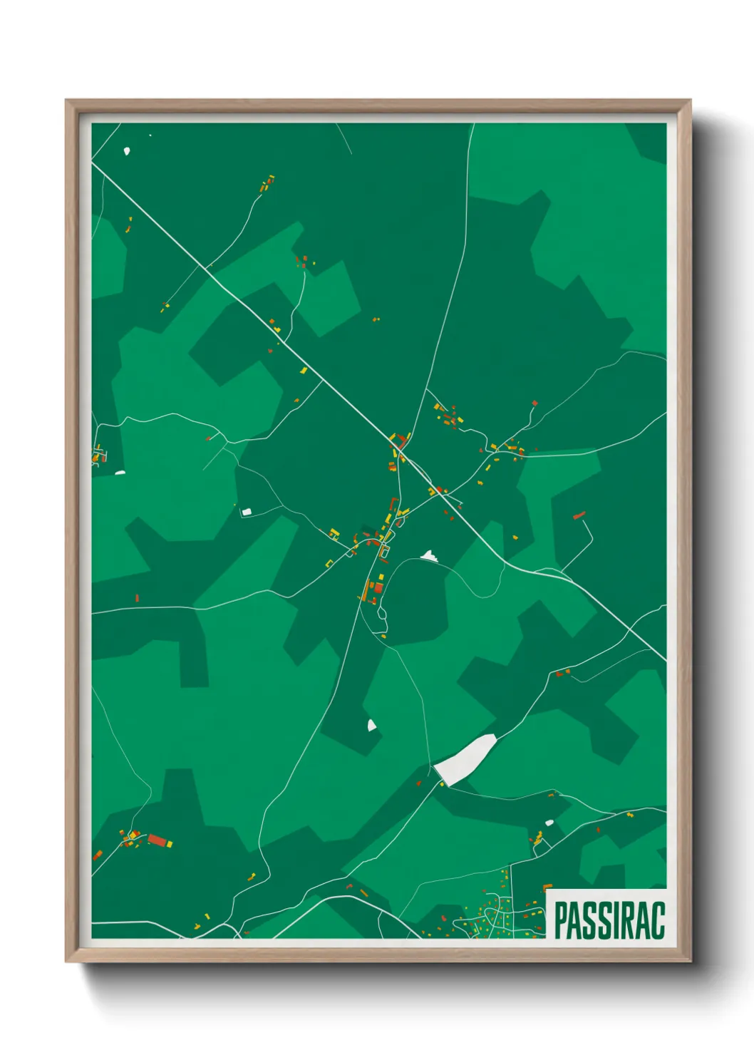 Une affiche de carte sur Passirac