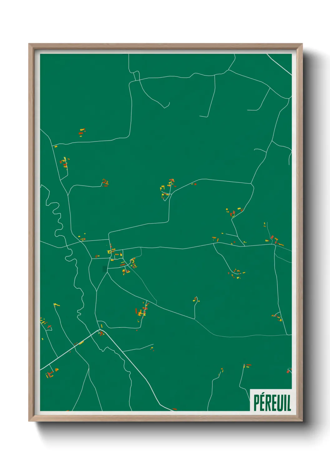 Une affiche de carte sur Péreuil