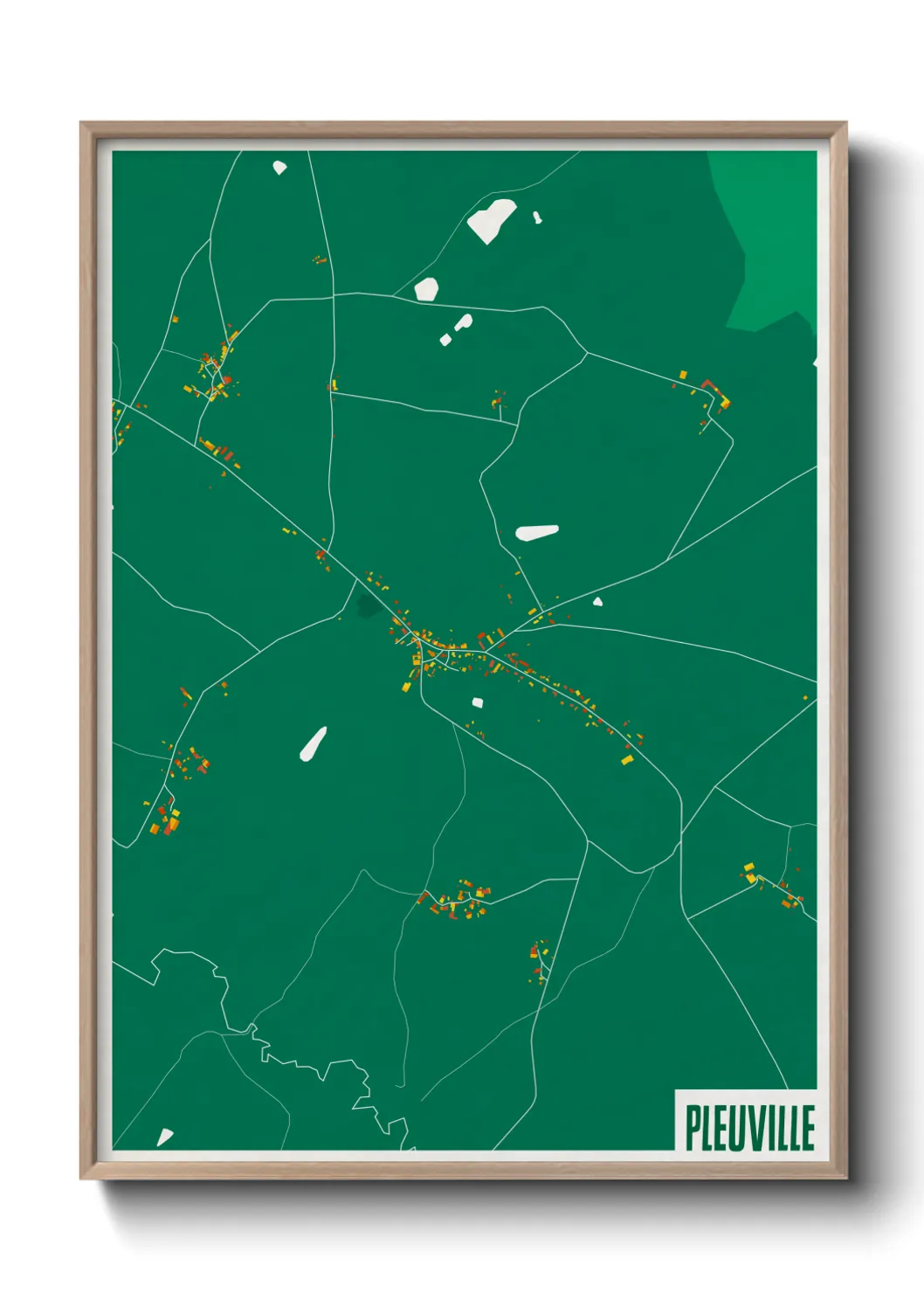 Une affiche de carte sur Pleuville