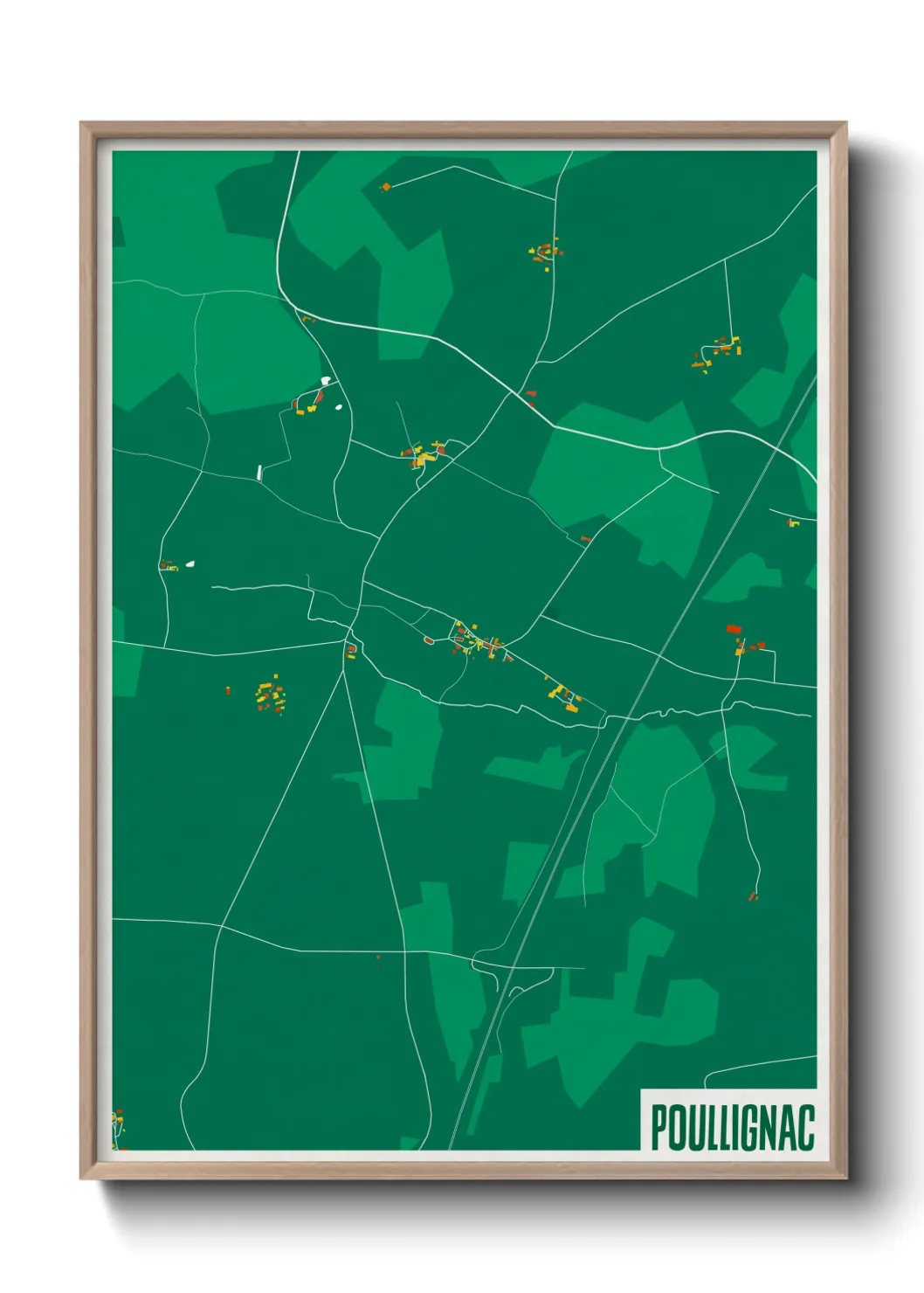 Une affiche de carte sur Poullignac