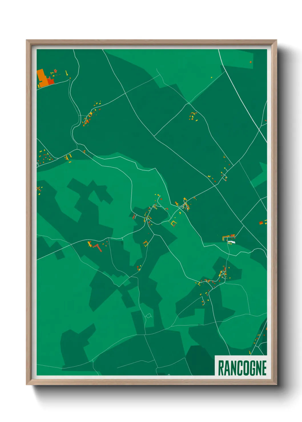 Une affiche de carte sur Rancogne
