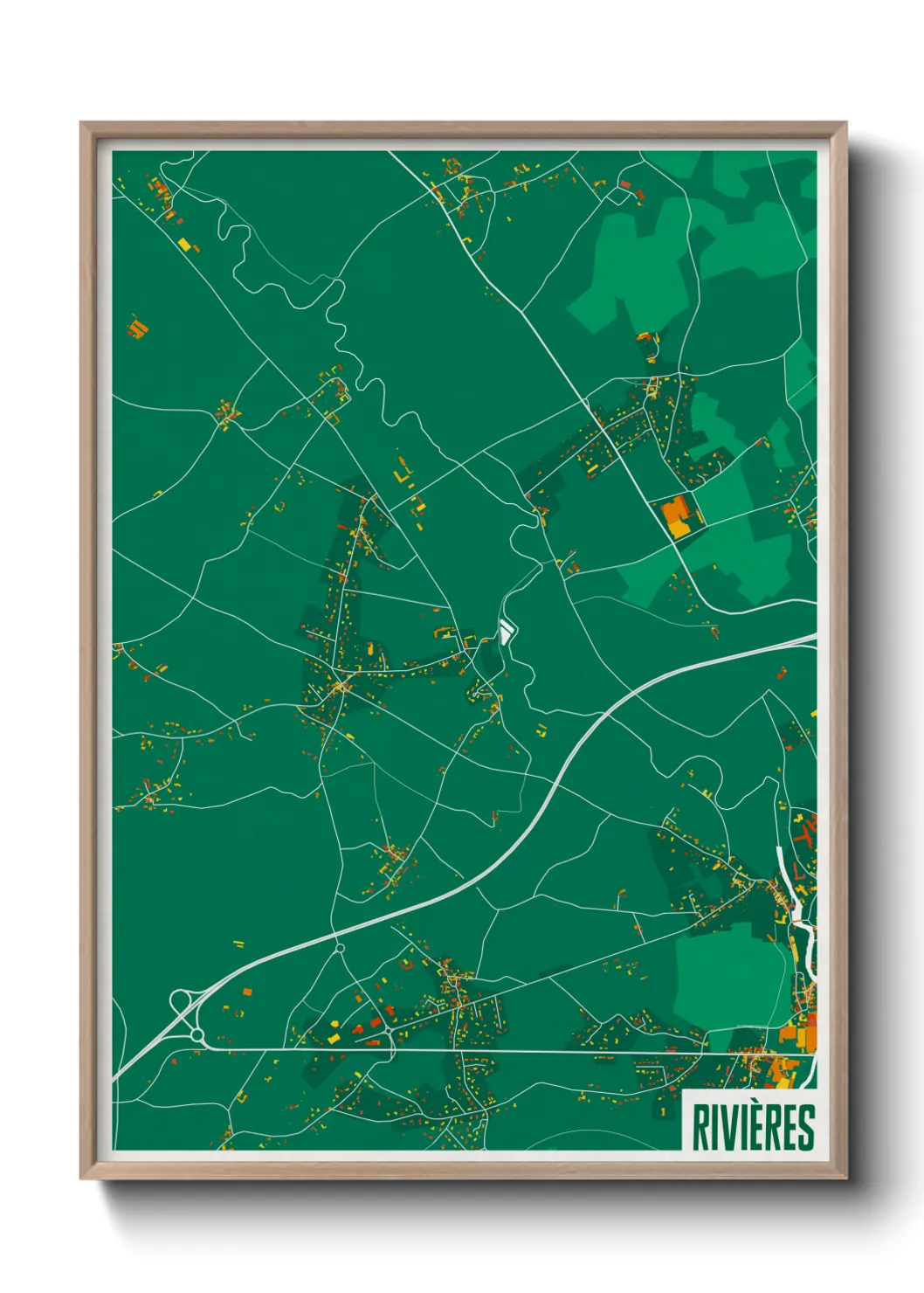 Une affiche de carte sur Rivières
